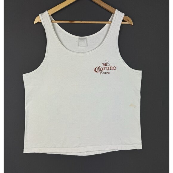 Vintage 90s Corona Extra Beer Promo Drink Alcohol Beach Tank Top - Picture 2 of 14